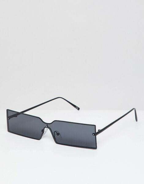 Узкие прямоугольные солнцезащитные очки ASOS DESIGN - Черный 1265733
