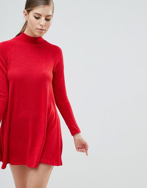 Платье-джемпер с длинными рукавами AX Paris - Красный 1296014