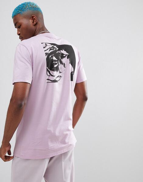Длинная футболка с принтом ASOS DESIGN - Фиолетовый 1225307