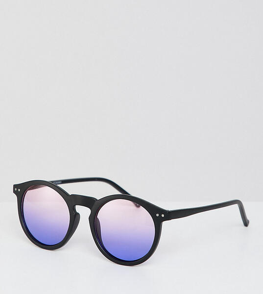 Круглые солнцезащитные очки в черной матовой оправе с фиолетовыми град ASOS DESIGN 1266684