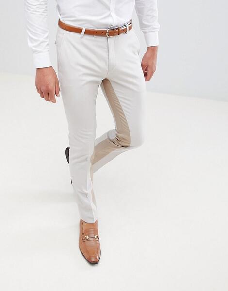 Серые облегающие брюки со вставками Twisted Tailor - Серый 1226020