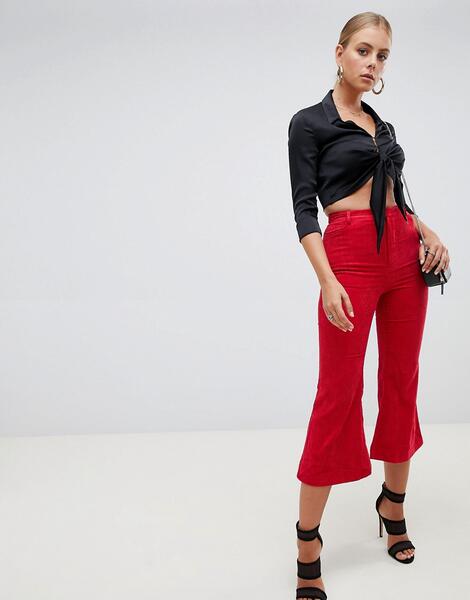 Вельветовые расклешенные брюки Missguided - Красный 1324976