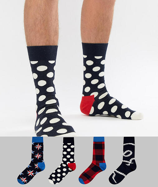 Подарочный набор с 4 парами носков Happy Socks - Мульти 1316314