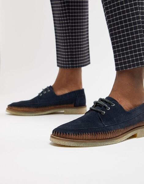 Темно-синие замшевые туфли на шнуровке с кожаной отделкой ASOS DESIGN 1257672