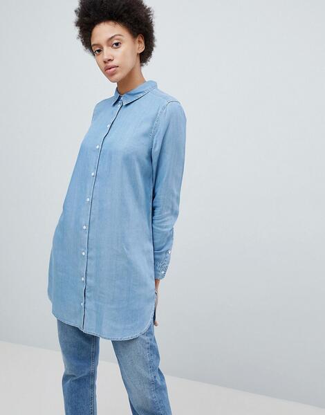 Длинная джинсовая рубашка Selected Femme - Синий 1242949