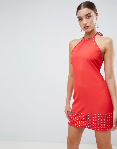 Платье с отделкой стразами Missguided - Красный 1286068