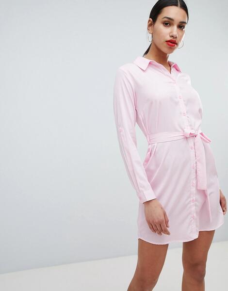 Платье-рубашка в полоску AX Paris - Розовый 1302675