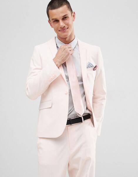Розовый приталенный пиджак ASOS DESIGN wedding - Розовый 1243545