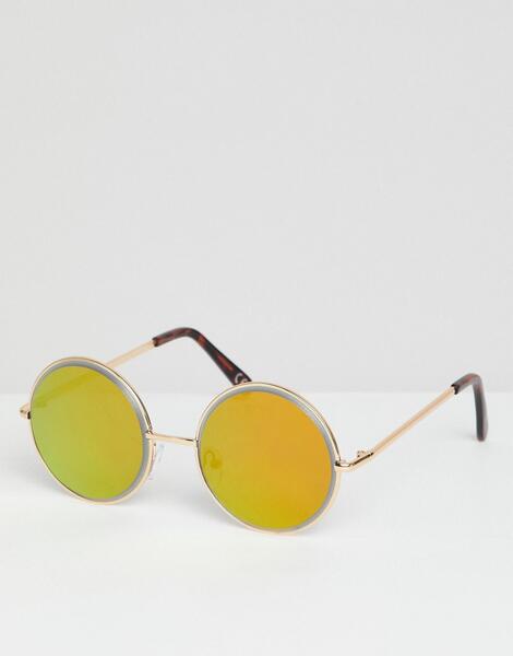 Круглые солнцезащитные очки с зеркальными стеклами ASOS DESIGN 1234054