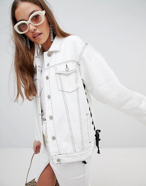 Джинсовая куртка с расклешенными рукавами Glamorous - Белый 1284767