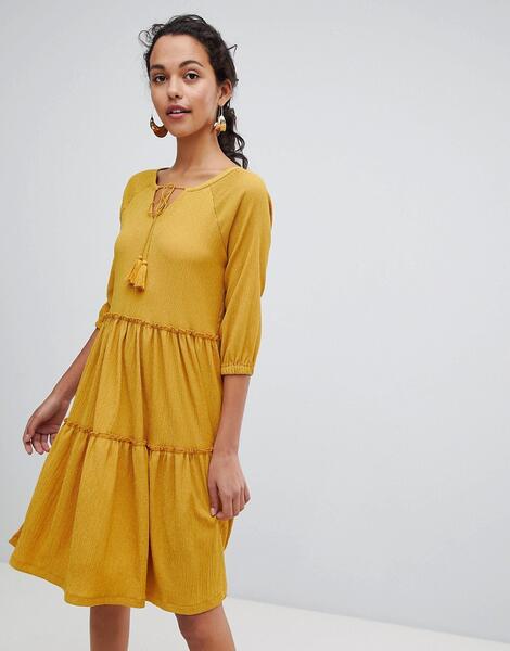 Свободное ярусное платье Esprit - Желтый EDC by Esprit 1275106