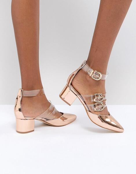 Золотисто-розовые туфли на каблуке RAID Carmel - Золотой 1240867
