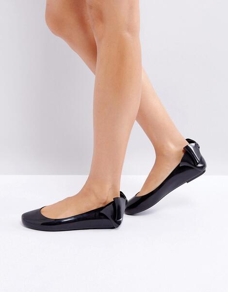 Туфли на плоской подошве с бантом Melissa Space Love - Черный Vivienne Westwood For Melissa 1078022