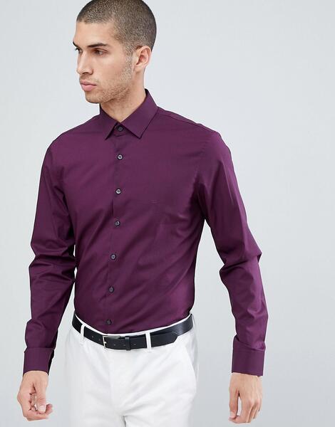 Эластичная приталенная рубашка Calvin Klein - Фиолетовый 1304792