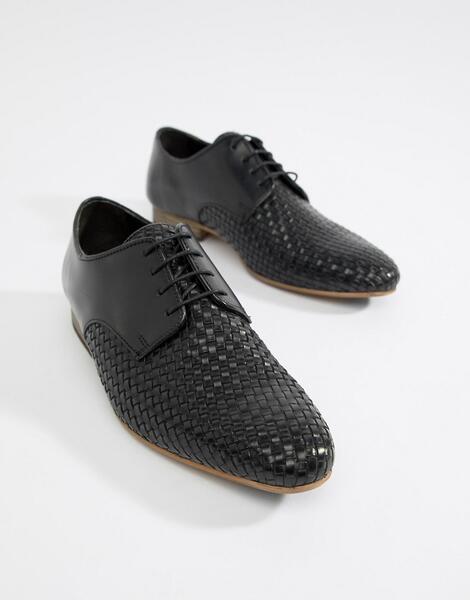 Черные кожаные туфли на шнуровке ASOS DESIGN - Черный 1257661