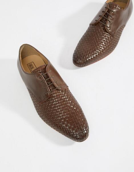 Коричневые кожаные туфли на шнуровке ASOS DESIGN - Коричневый 1257659