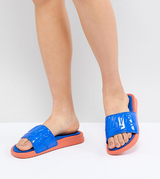 Шлепанцы с оранжевой подошвой Nike Benassi Ultra Luxe - Синий 1202434