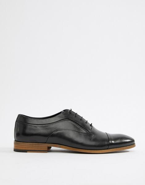 Черные кожаные туфли на шнуровке ASOS DESIGN - Черный 1257653