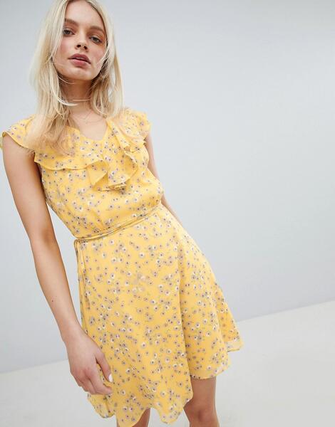 Платье с цветочным принтом и оборкой Jack Wills - Желтый 1250531