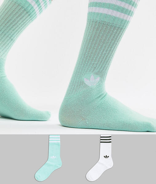 2 пары носков мятного цвета adidas Originals DH3362 - Зеленый 1247088