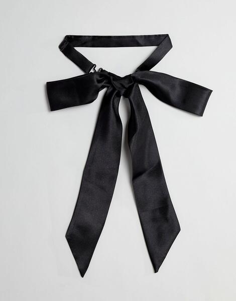 Черный сатиновый галстук-бабочка в стиле oversize ASOS DESIGN - Черный 1296545