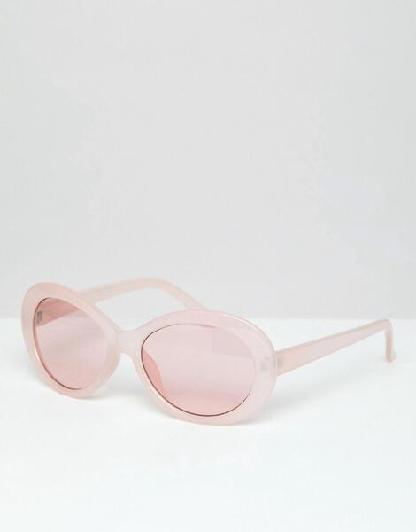 Розовые овальные солнцезащитные очки с розовыми стеклами ASOS DESIGN 1244774