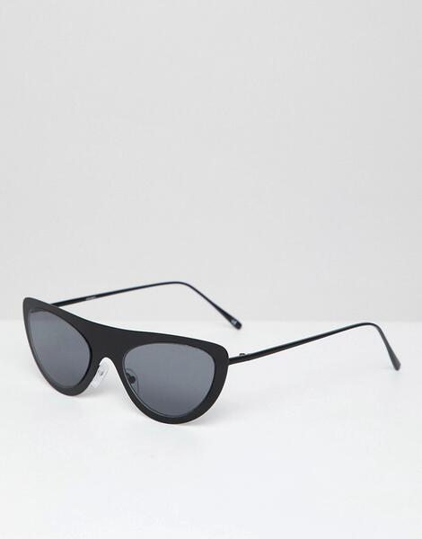 Черные матовые металлические очки кошачий глаз ASOS DESIGN - Черный 1234058