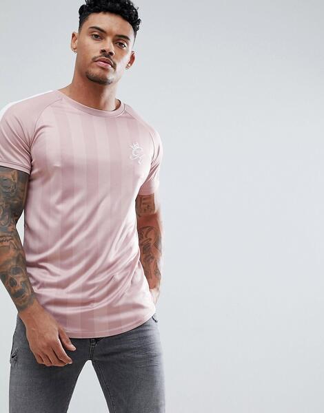 Розовая обтягивающая футболка Gym King - Розовый 1264169