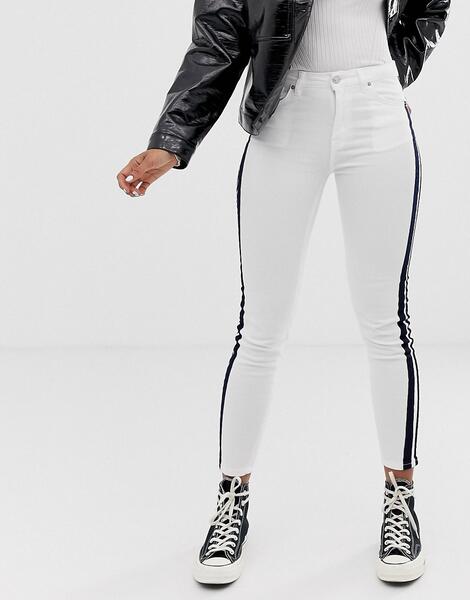 Белые джинсы с контрастными полосками по бокам Pull&Bear - Белый 1301505