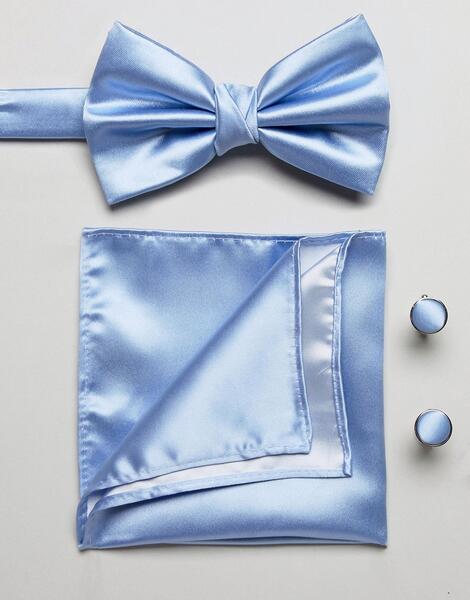 Синий галстук и платок для пиджака Burton Menswear - Синий 1285410