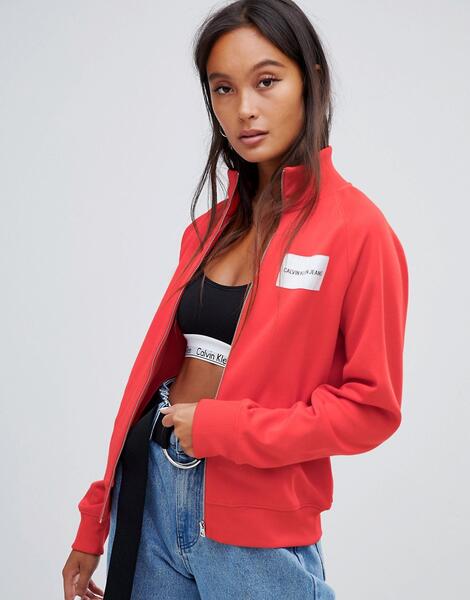 Спортивная куртка на молнии с логотипом Calvin Klein - Красный 1279181