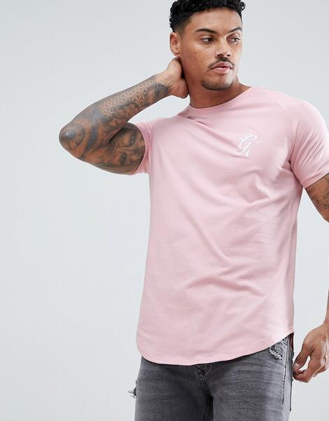 Розовая облегающая футболка с логотипом Gym King - Розовый 1273409