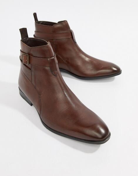 Коричневые кожаные ботинки челси ASOS DESIGN - Коричневый 1241707