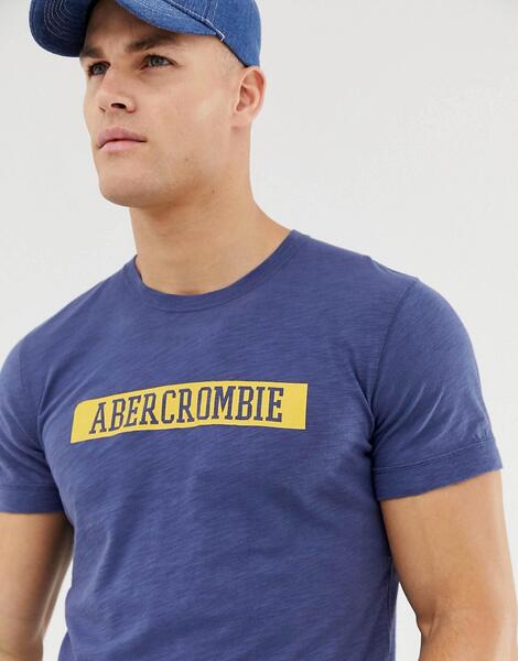 Синяя меланжевая футболка с логотипом Abercrombie & Fitch - Синий Abercrombie& Fitch 1253899
