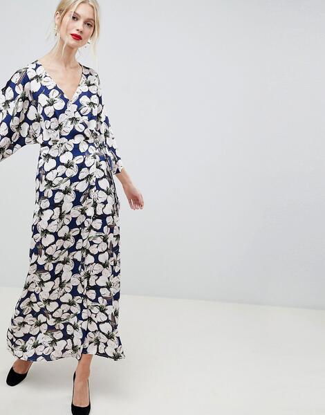 Платье макси с рукавами-кимоно и цветочным принтом Liquorish - Мульти 1249568