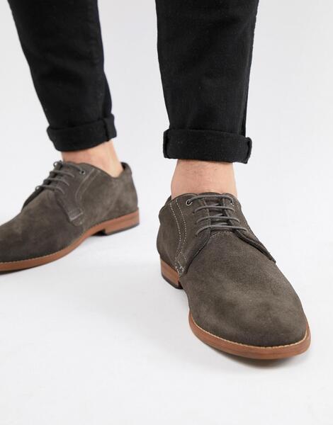 Серые замшевые туфли в стиле casual от ASOS DESIGN - Серый 1241721