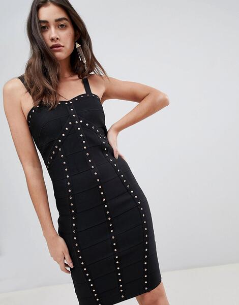 Бандажное платье с заклепками New Look - Черный 1306227