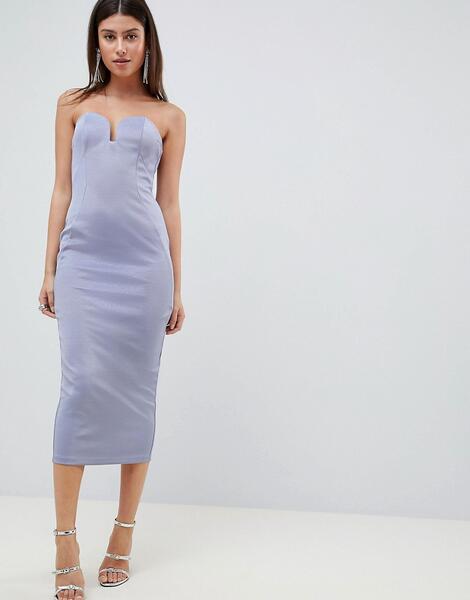 Облегающее платье-бандо ASOS DESIGN - Синий 1293035