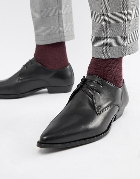 Черные туфли из искусственной кожи в стиле вестерн на кубинском каблук ASOS DESIGN 1241723