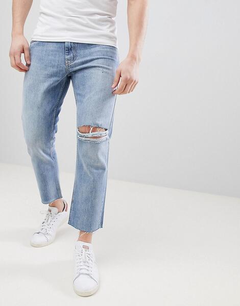 Укороченные джинсы в стиле 90-х Just Junkies - Синий 1219214