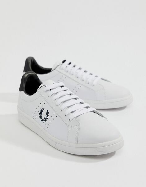 Белые кожаные кроссовки с контрастной отделкой Fred Perry - Белый 1305413