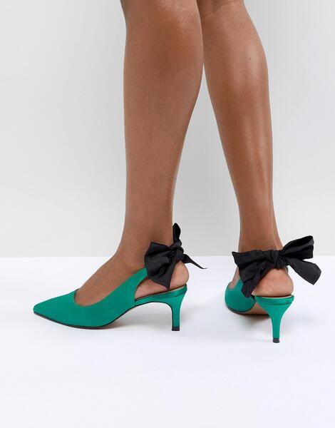 Туфли на каблуке с ремешком через пятку ASOS DESIGN Sorroco - Зеленый 1236650