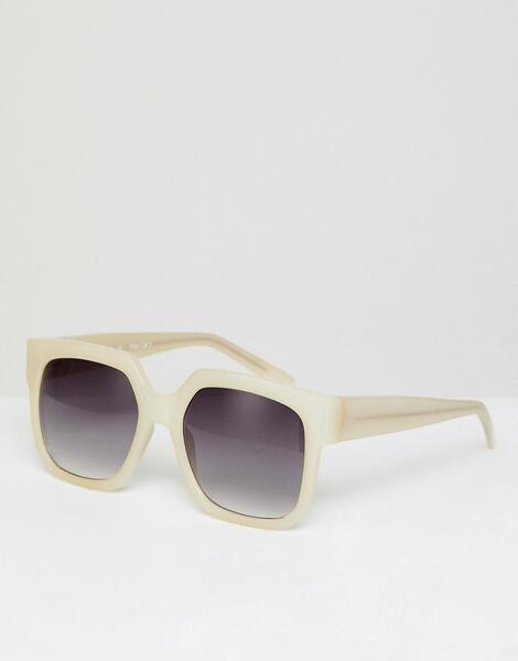 Белые большие солнцезащитные очки в квадратной оправе AJ Morgan 1272983