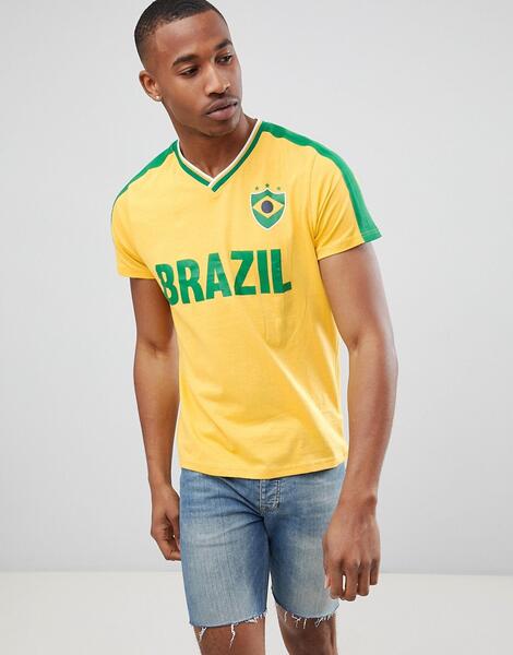 Футболка с принтом Brave Soul Brazil - Желтый 1270508