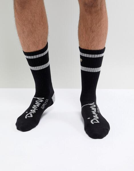 Высокие носки с полосками Diamond Supply - Черный 1234598