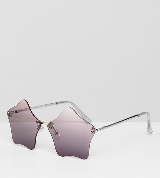 Солнцезащитные очки с оправой в форме звезд ASOS DESIGN - Серебряный 1236296