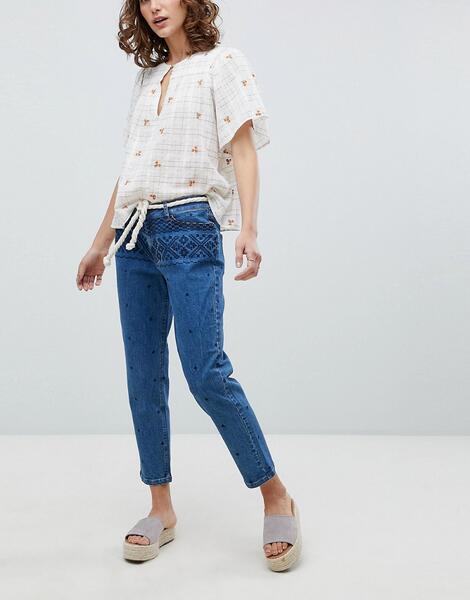 Укороченные джинсы с вышивкой Vanessa Bruno - Синий Vanessa Bruno Athé 1224173