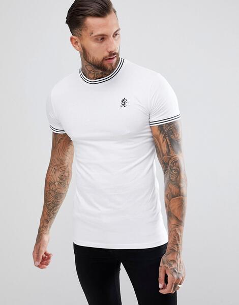 Белая обтягивающая футболка с контрастной отделкой Gym King - Белый 1264124