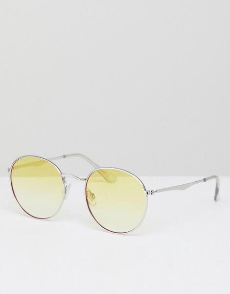 Круглые солнцезащитные очки в серебристой оправе с желтыми стеклами Je Jeepers Peepers 1282448