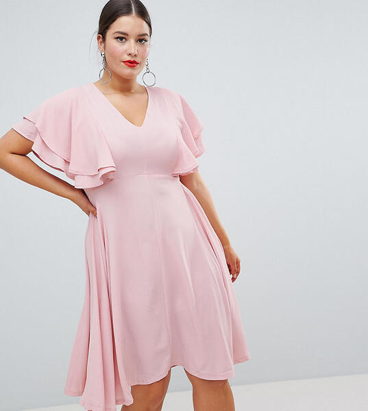 Платье миди Boohoo Plus - Розовый 1270408